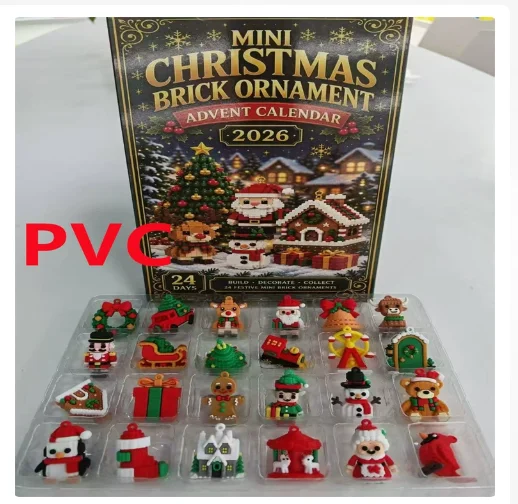24-Day Mini Christmas Brick Ornament Advent Calendar,Unique Designs, Buildable Bricks, Hanging Loops Included, Holiday Countdown image 5