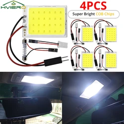 4x Cob 18SMD 24SMD 36SMD 48SMD White T10 W5w Car Led Clearance License Panel Lamp Auto Interior Reading Bulb Trunk Festoon Light