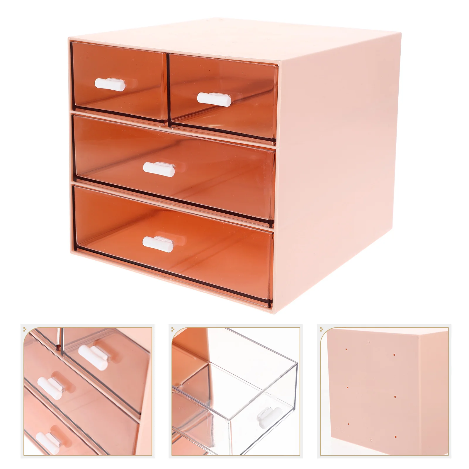 منظم مكتب بأدراج بلاستيكية، صندوق تخزين مكياج ذو سعة كبيرة لمنظم تخزين سطح المكتب والمنزل والمكتب