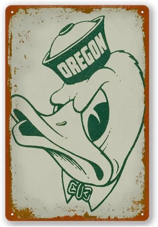 Vintage Oregon Ente Kunst Poster Vintage Metalls child Aluminium Wand dekoration für Bar, Geschäft, Garage, Café 8x12 Zoll