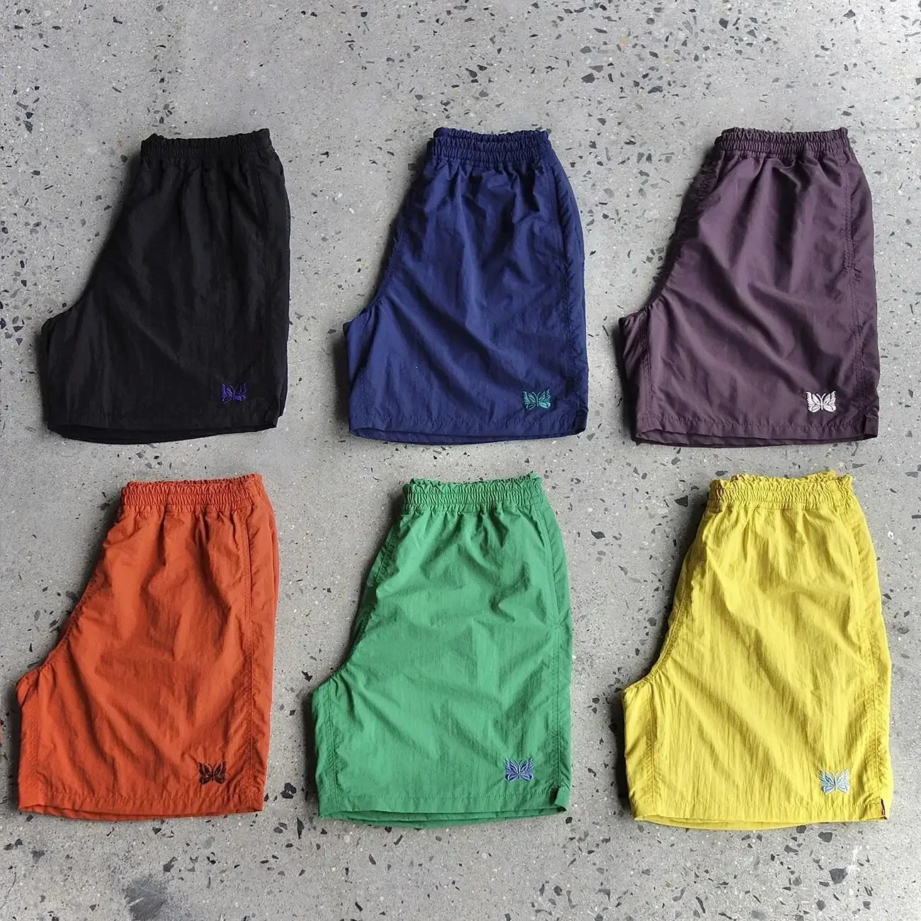 2024ss  Butterfly Embroidered Shorts Quick Drying Nylon Loose Sports Casual Men's And Women's Beach Shorts