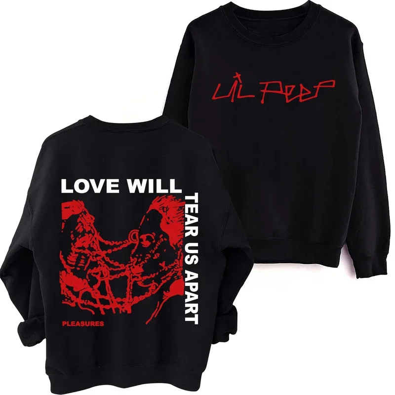 

Lil Peep Love Will Tear Us Apart Sweatshirt Harajuku Hip Hop Round Neck Long Sleeve Oversized Hoodie Fans Gift