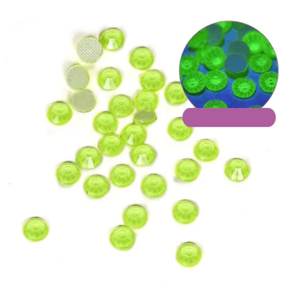 4Mm Noctilucent Rhinestones Neon Candy Colors Glue On/Non Hotfix Rhinestone Garment Decorations(Lemon