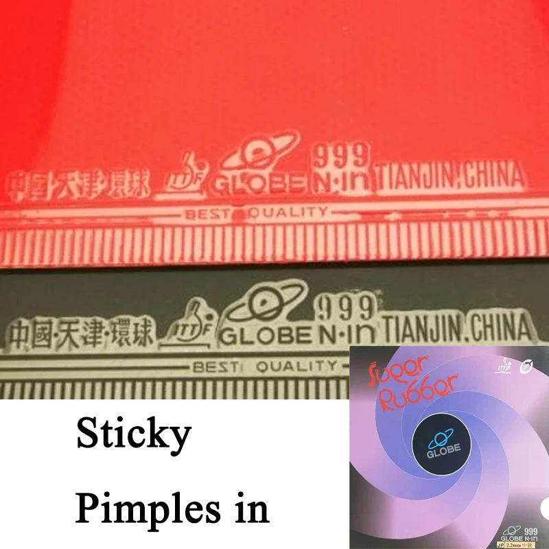 

GLOBE 999 Sticky Pimples in Table Tennis Rubber with Domestic/Japanese 2/2.2mm Sponge Ping Pong Rubber Speed-attack Loop-drive