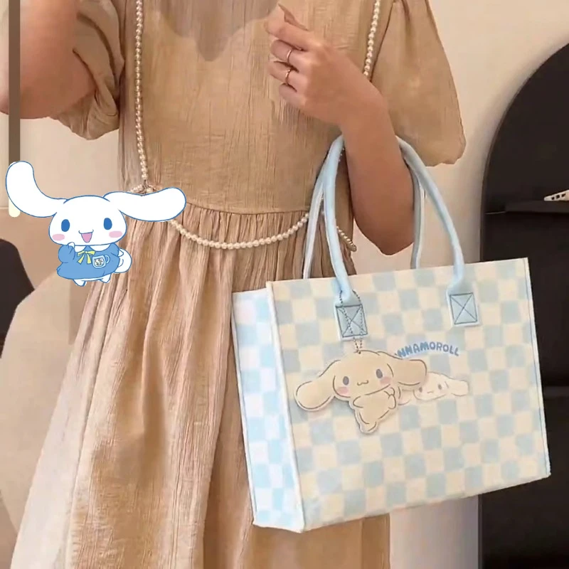 

Sanrio Melody Shoulder Tote Bag Cinnamoroll Large Capacity Handbag Cartoon Felt Single Strap Purse Girl Anime Crossbody Bag Gift