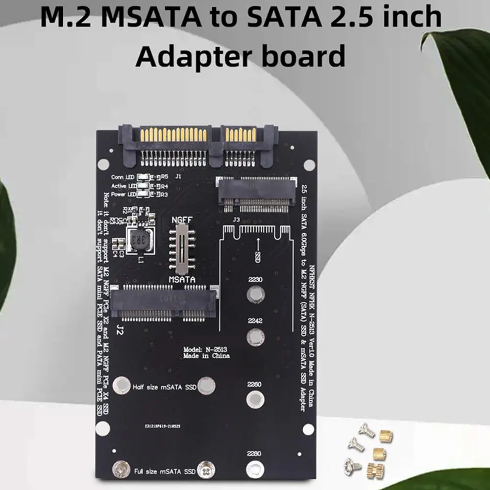 Msata To Sata Adapter 2.5 Inch M2 To Sata Adapter Board 60Gdps M2 SSD Adapter M.2 NGFF Sata And Msata SSD Adapter For PC