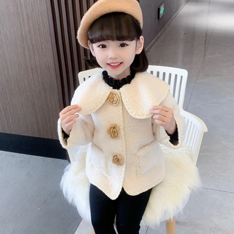 

Girls Coat Jacket Winter Cotton Windbreak 2023 Christmas Warm Thicken Teenagers High Quality Children's Clothing