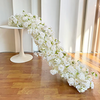 Uflower 100/200cm Artificial Flower Row Luxury Rose Table Centerpiece Wedding Decoration Arch Backdrop Event Stage Flora