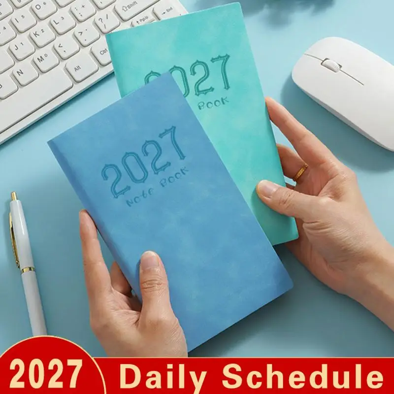 2027 A6 Pocket Planner Notebook Thick Smooth Paper Daily Weekly Organizer for Small Business Staff Daily Use