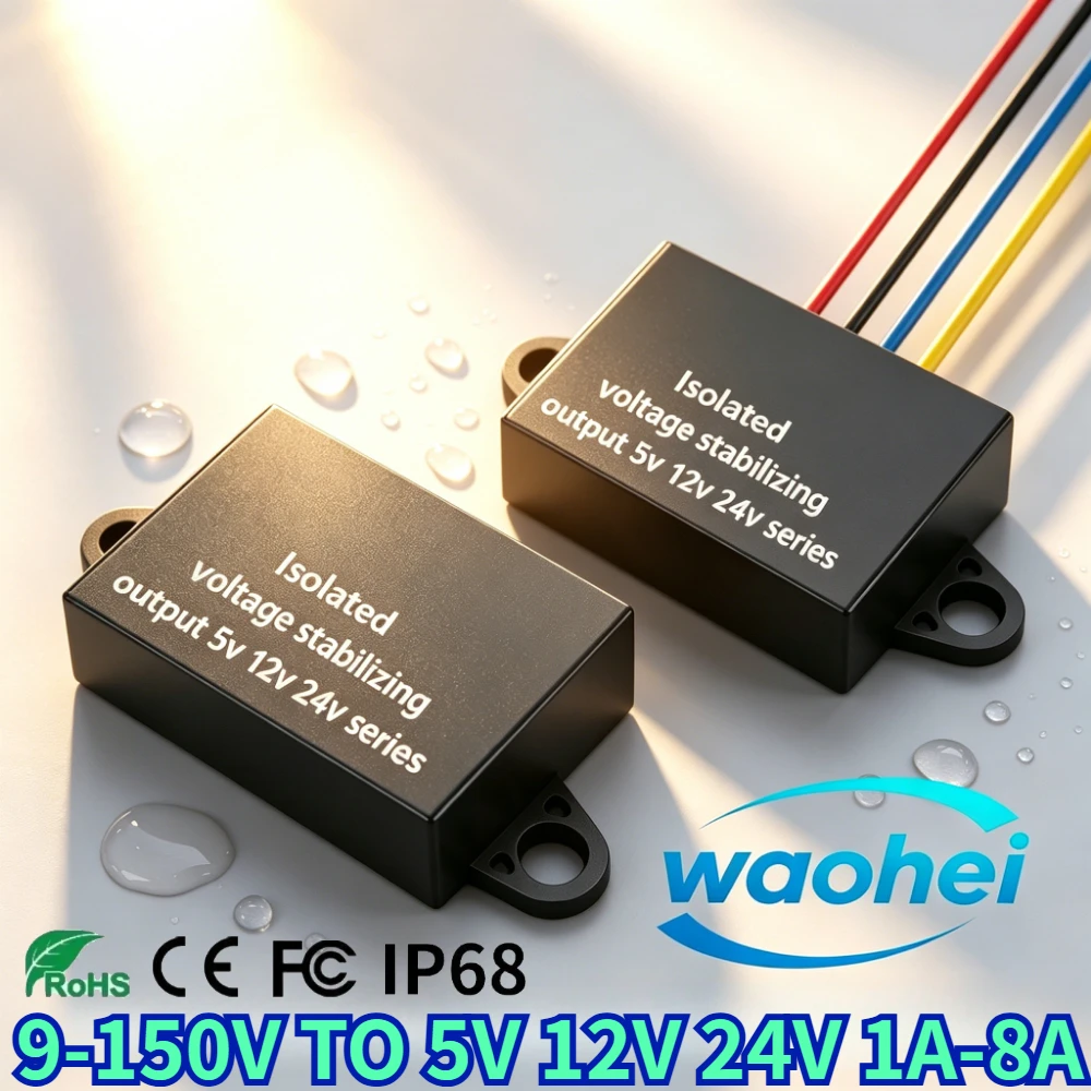 Convertidor reductor de voltaje aislado de 150V 100V 84V 72V 60V 48V 36V 12V CC a 5V 12V 24V CC 1-8A, módulo regulador de voltaje para coche