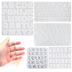 Schlüssel bund Alphabet Silikon form DIY Buchstaben Nummer Epoxidharz Form Schlüssel bund Ohrring Anhänger Epoxidharz Schmuck Handwerk Casting