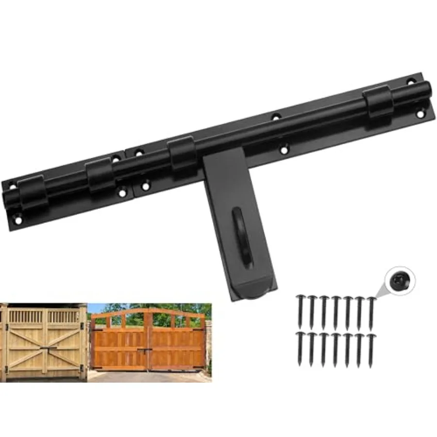 

Heavy Duty 17" Carbon Steel Slide Bolt Latch - Extra Thick Security Lock for Barn Doors, Fence Gates, Warehouse, Entry Gates -