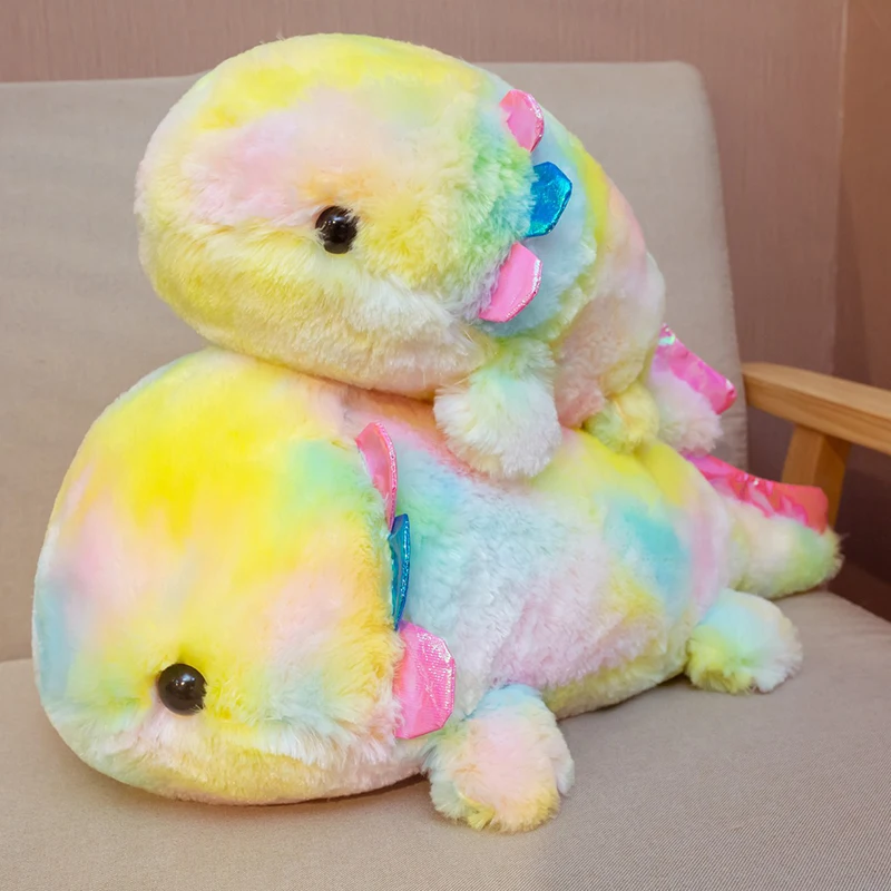 Stofftier Axolotl 40-55cm Kawaii bunte Cynops Orientalis Plüsch tier lila Salamander Schlaf kissen Plüsch Geschenk für Kinder