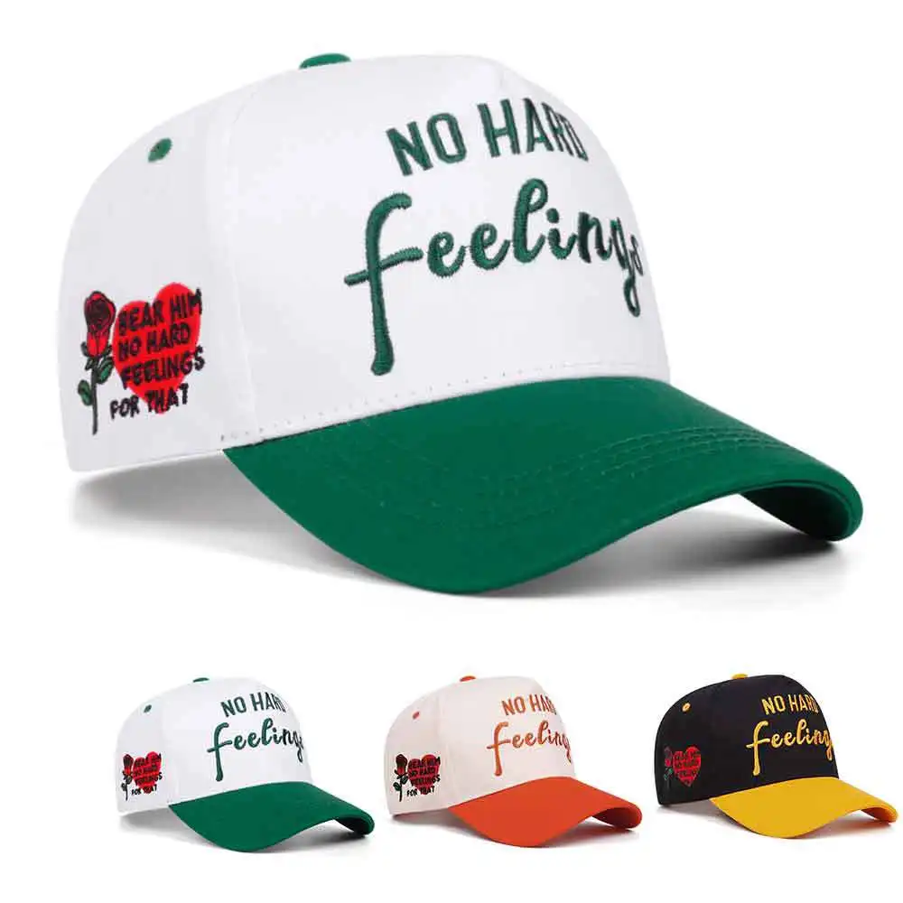 NO HARD Feelings Rose Embroidered Baseball Hat Outdoor Sports Pop Hat
