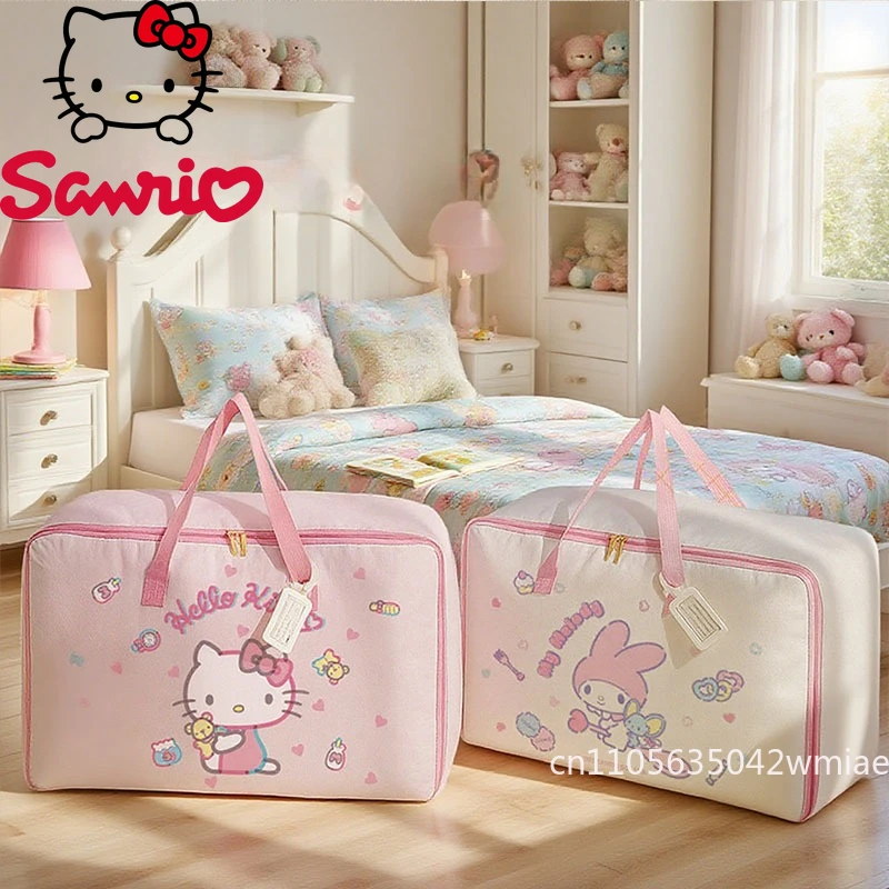 

Sanrio 2025 Новая дорожная сумка для хранения, модная высококачественная сумка для ручной клади, большая вместительная семейная сумка для хранения одеял с героями мультфильмов