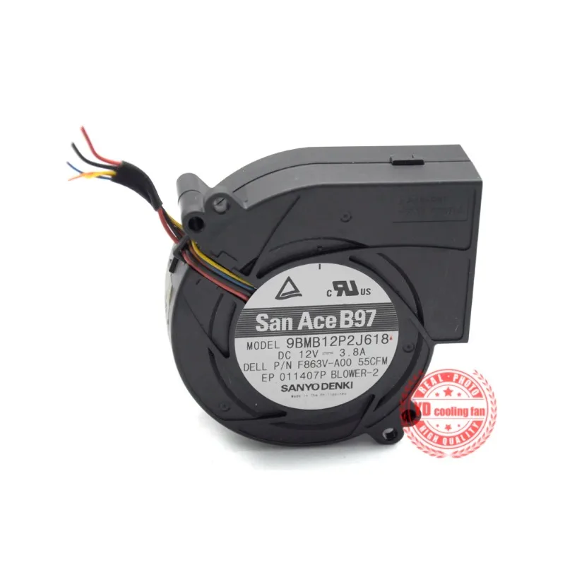 JFG For  SANYO DENKI SAN ACE 9BMB12P2J618 12V 3.8A 9733 high air volume cooling fan