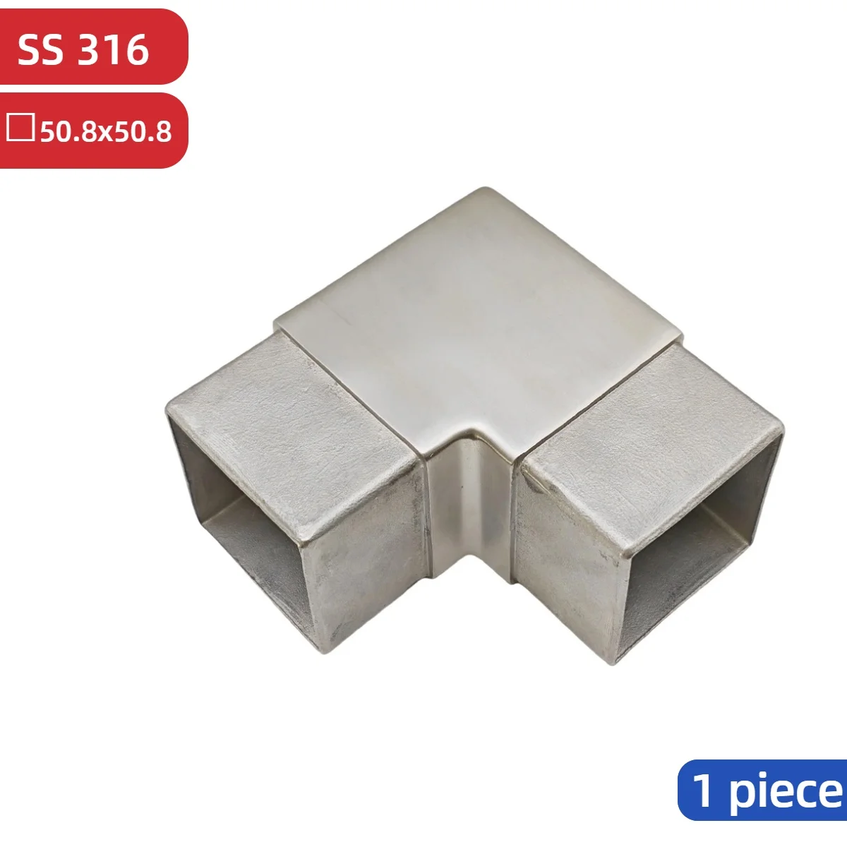 50.8mm Brushed Square Handrail Joint 316 Stainless Steel Square Elbow