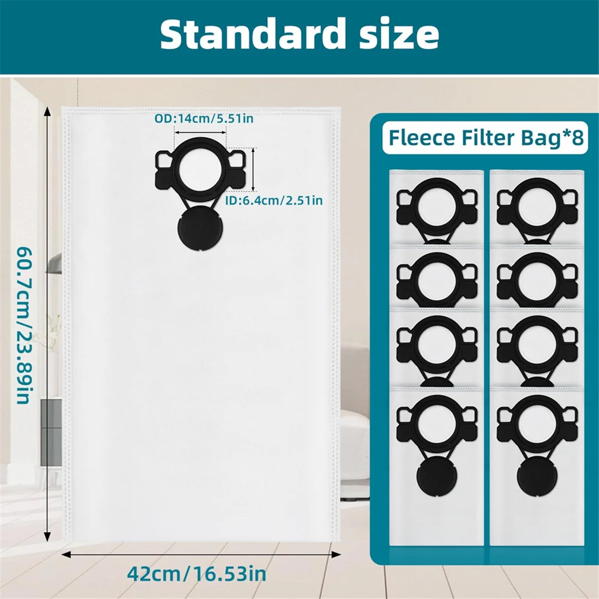 CALIENTE W 107418353   Bolsas de filtro para Makita Extractor de polvo húmedo/seco/al vacío modelo VC4210L, bolsas de repuesto de gran capacidad