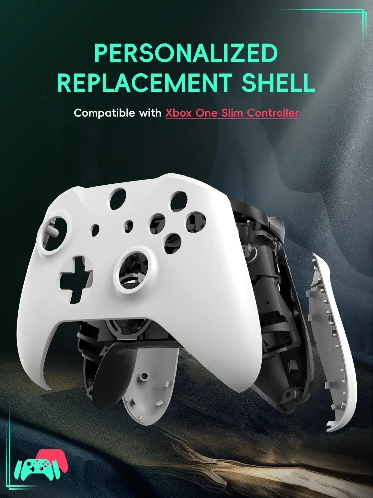 DATA FROG Custom DIY Housing Shell with Grips - Replacement Mod Kit for Xbox One S Controller Accessories