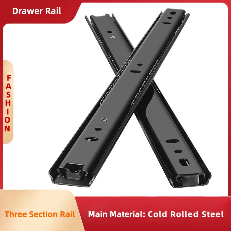 

Двухсекционные направляющие для ящиков чёрные