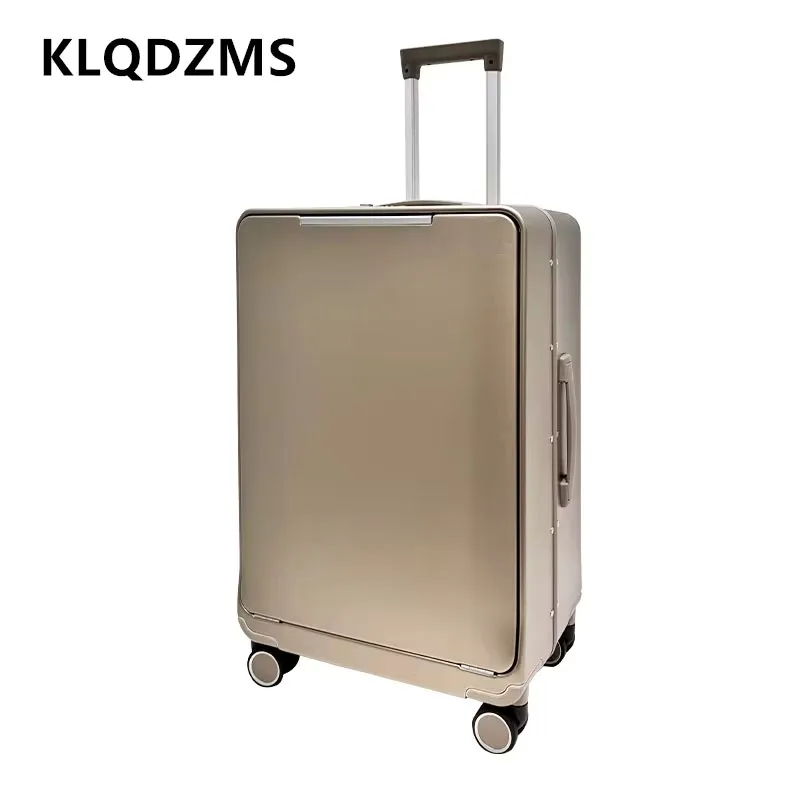 KLQDZMS High-quality Luggage Large-capacity Aluminum Frame Trolley Case 20"24 Inch Boarding Box Men Women Cabin Suitcase