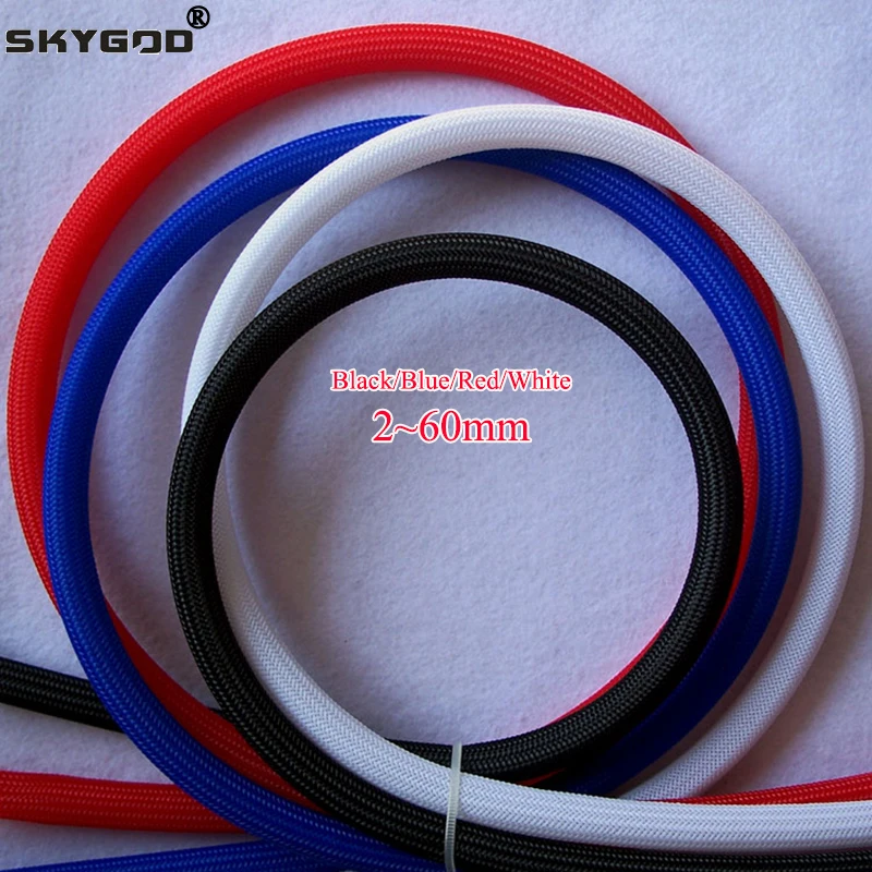 

1/5/10M 2 4 6 8 10 12 14 16 20 25 30 40 50 60mm High Density PET Braided Expandable Sleeve Wire Wrap Insulated Protector Sheath