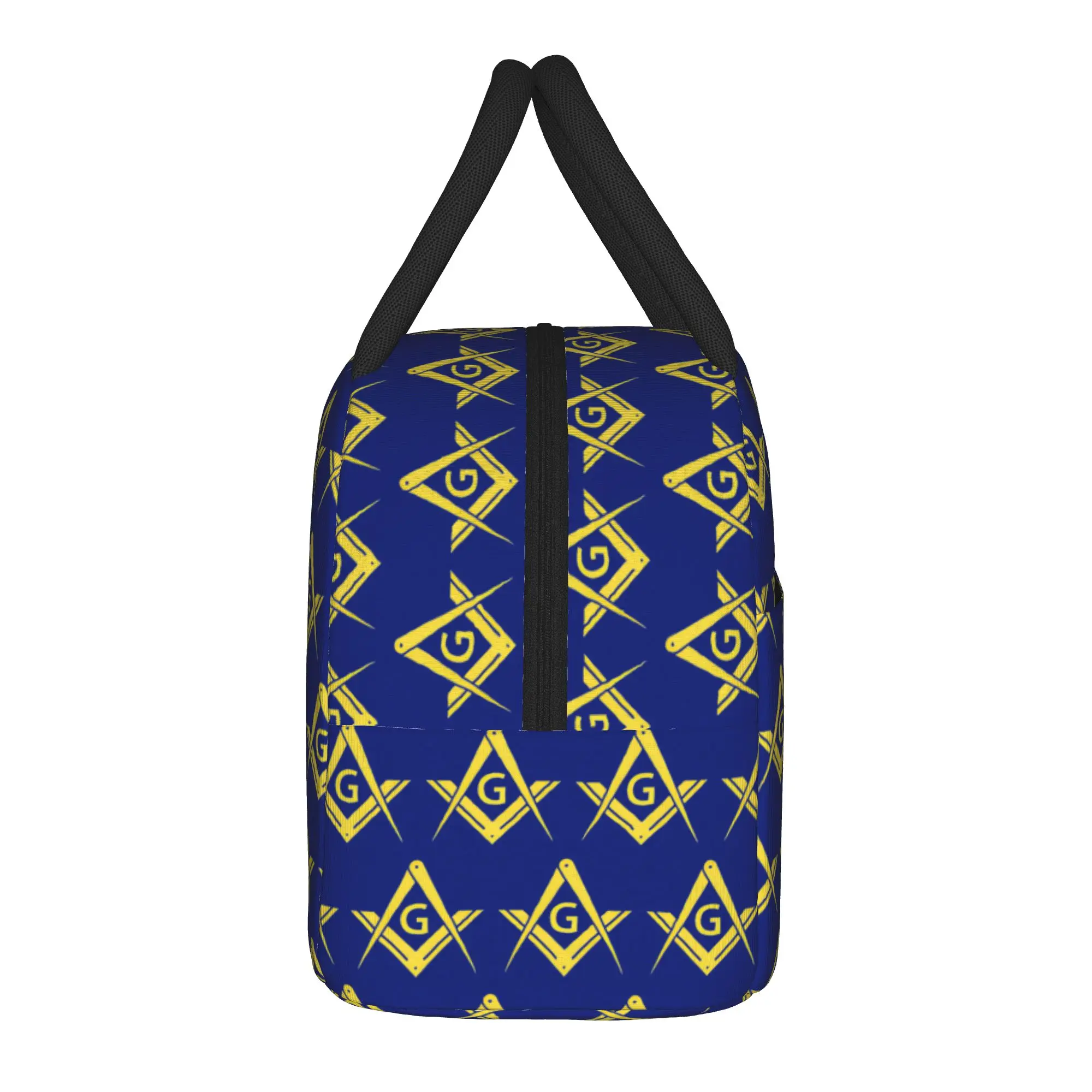 Freemason Square Compass Insulated Lunch Bag Leakproof Freemasonry Astrology Meal Container Cooler Bag Tote Lunch Box Food Bag