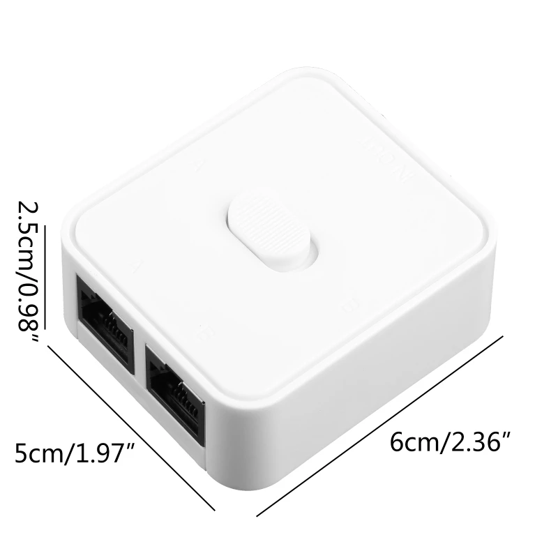 Selettore switch di rete RJ45 LAN CAT6 a 2 porte 1000Mbps 2 ingressi 1 uscita/1 ingresso 2 uscite Splitter switcher di rete esterno interno