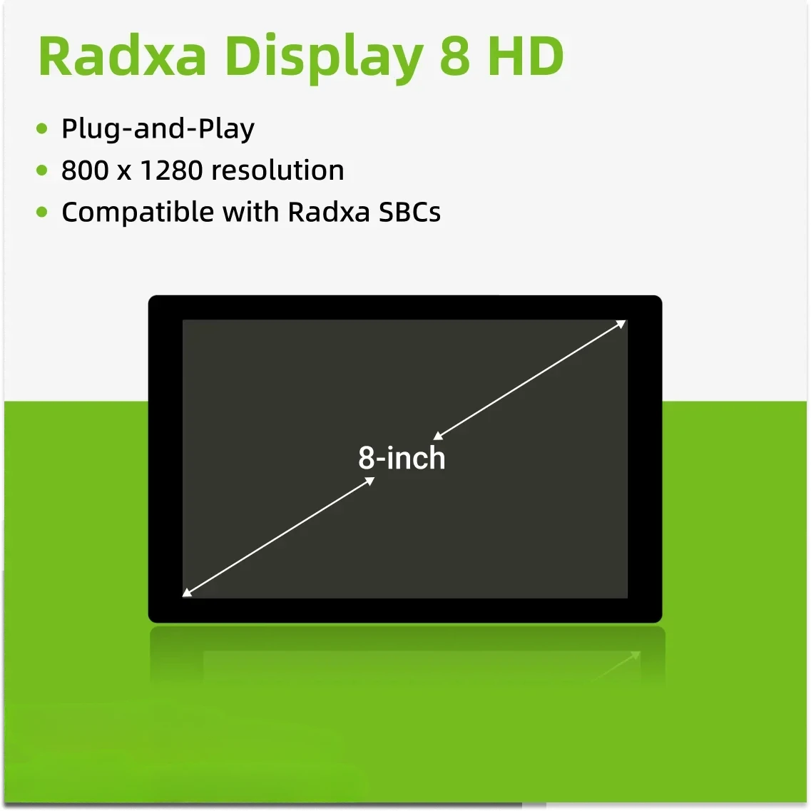 Radxa Display 8 HD Touch screen with 800 x 1280 Resolution