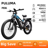 PULUMA PE86 Adult Mountain Electric Bike 500W Power Motor 48V20AH Battery E-Bike 26*3.0 Inch Off-Road Tire Electric Bicycle