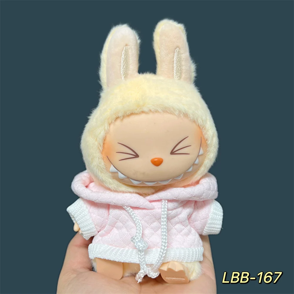 Plush Clothes for 15cm 17cm Labubu V1 V2 Doll Accessories Skirts Pants Hooded Sweatshirt Set Clothing Accessories