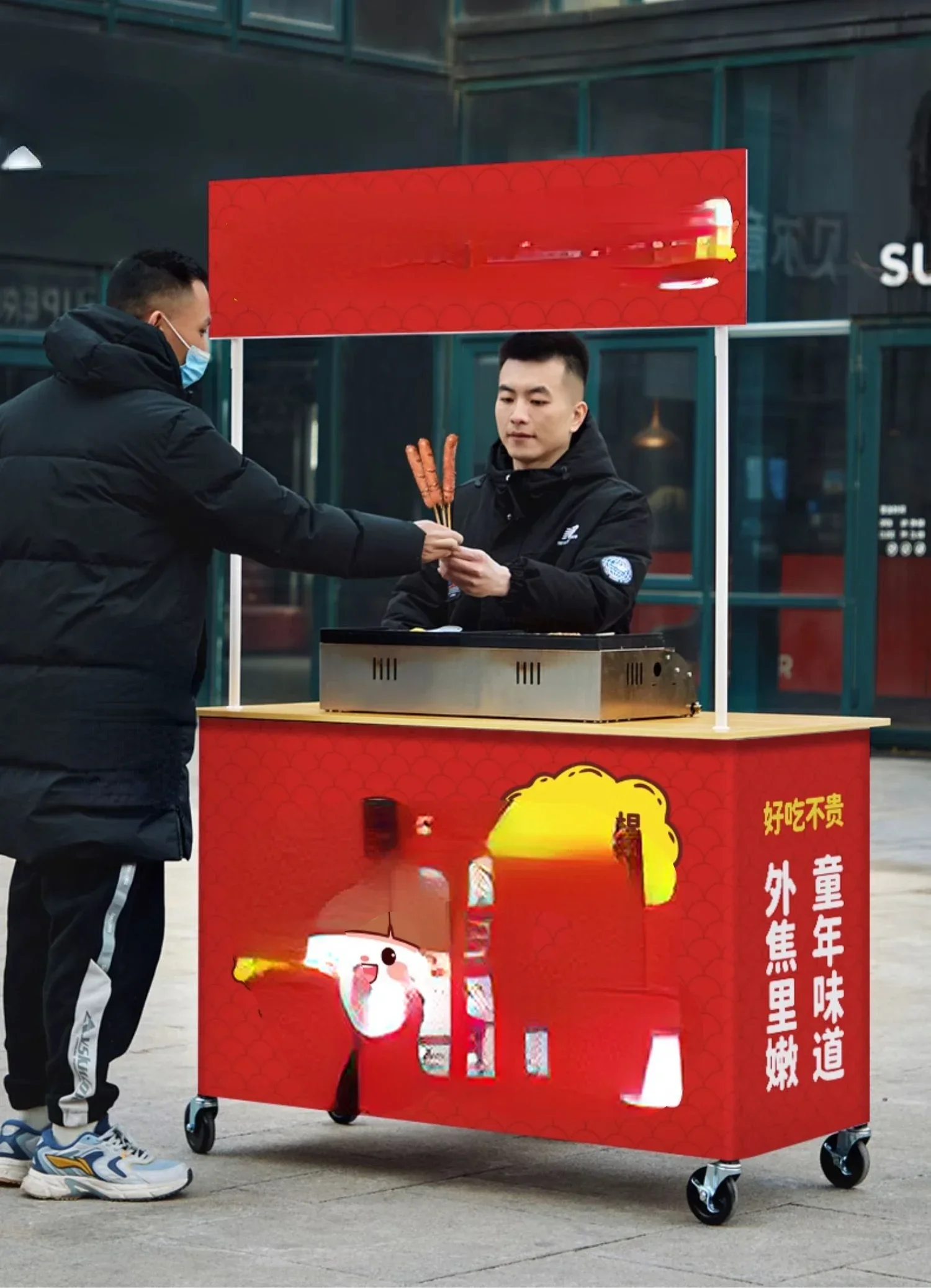 

Hot sales Night market mobile stall cart folding table ice powder cold meals snacks stall special hand push pulley.