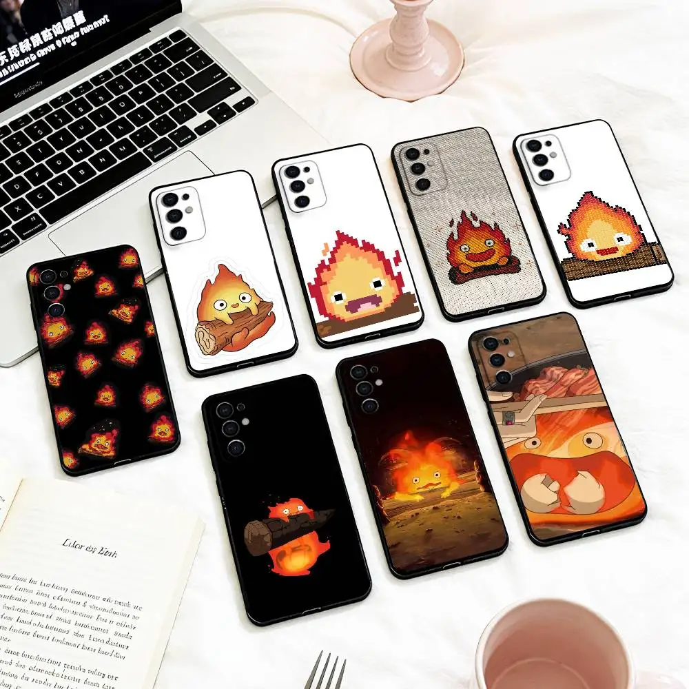 Anime Cute C-Calcifer    Phone Case For Samsung S 25,24,23,22,30,21,10,9,Ultra,Plus,Lite,FE,4,5 G Soft Black Case