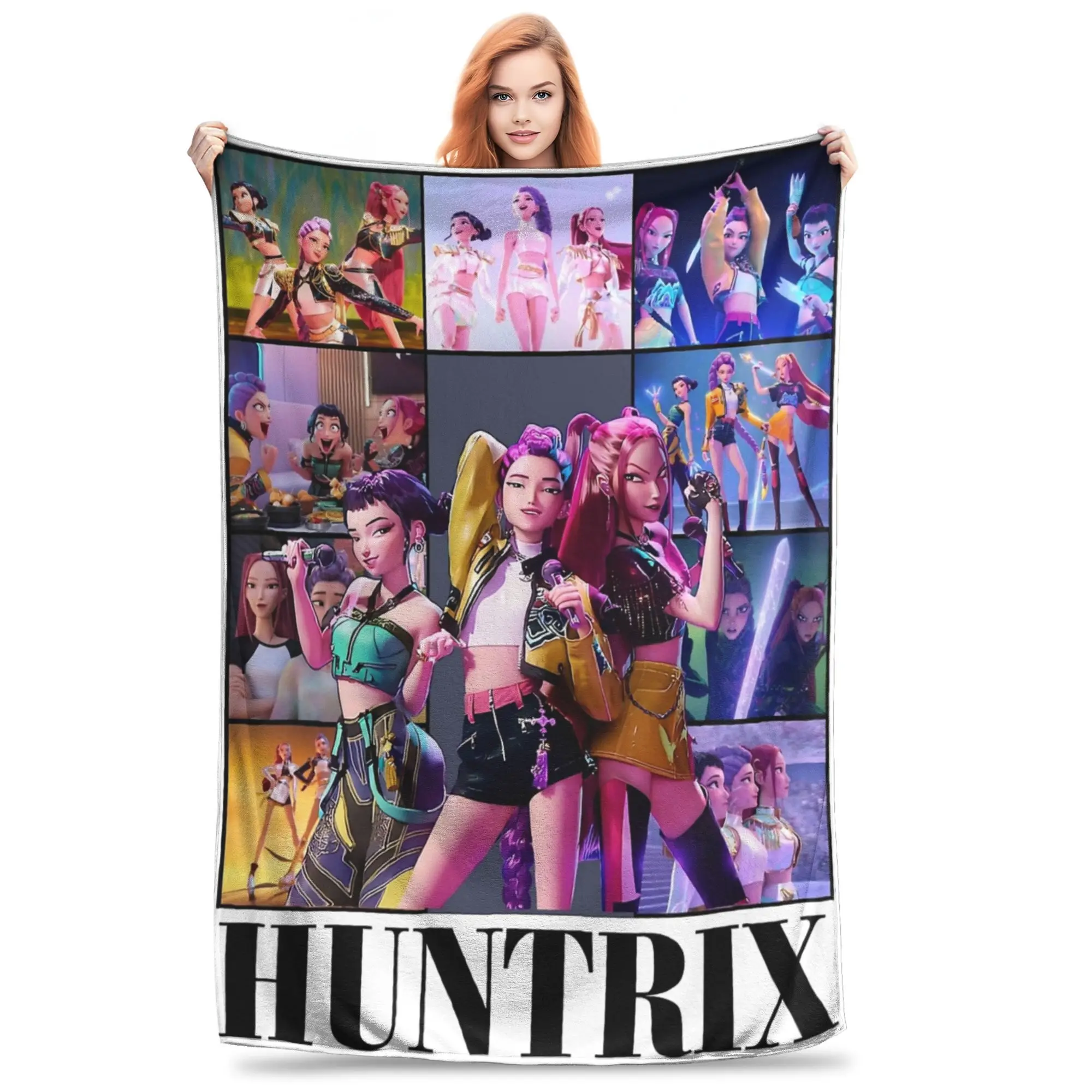 

K-Pop Demon Hunters Printed Blanket For Men Women Warm Cozy Fluffy Throw Blankets for Bed 50x60 Inches Multi-size