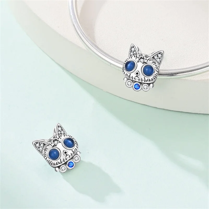 

New 925 Sterling Silver Pet Cat Charms Beads Fit 3mm Original Bracelet DIY Women Exquisite Birthday Anniversary Jewelry Gifts