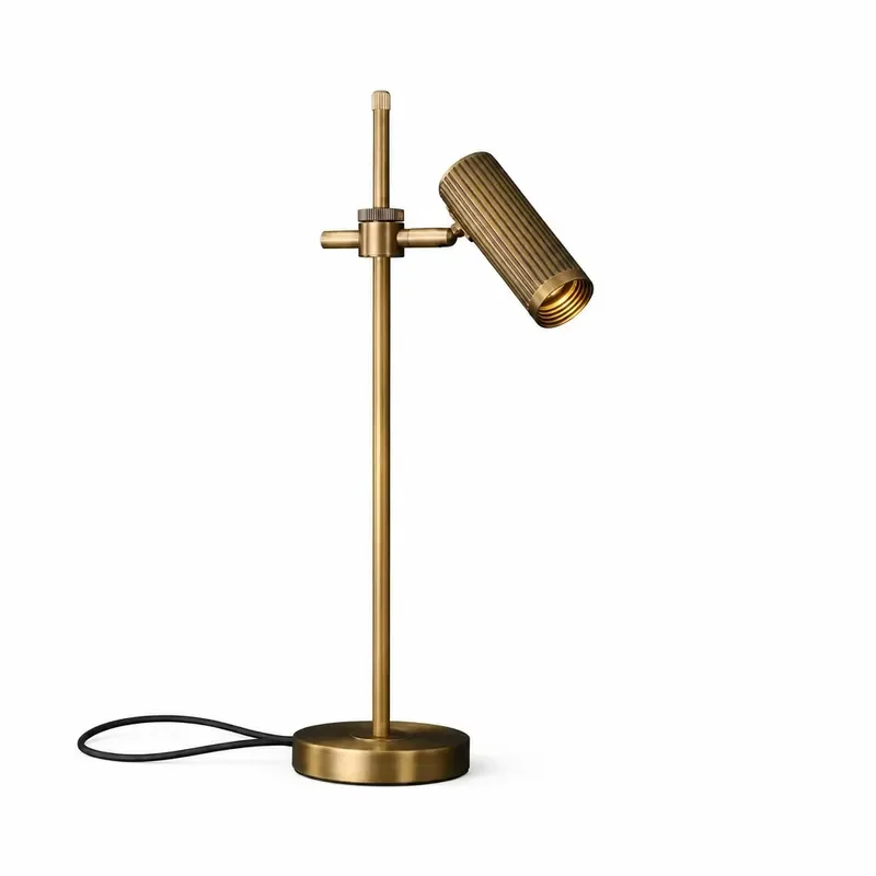 Vintage Bronze Metal Desk Lamp Adjustable Ultra Thin Bedside Reading Light for Bedroom Study Hotel Office Home Decor