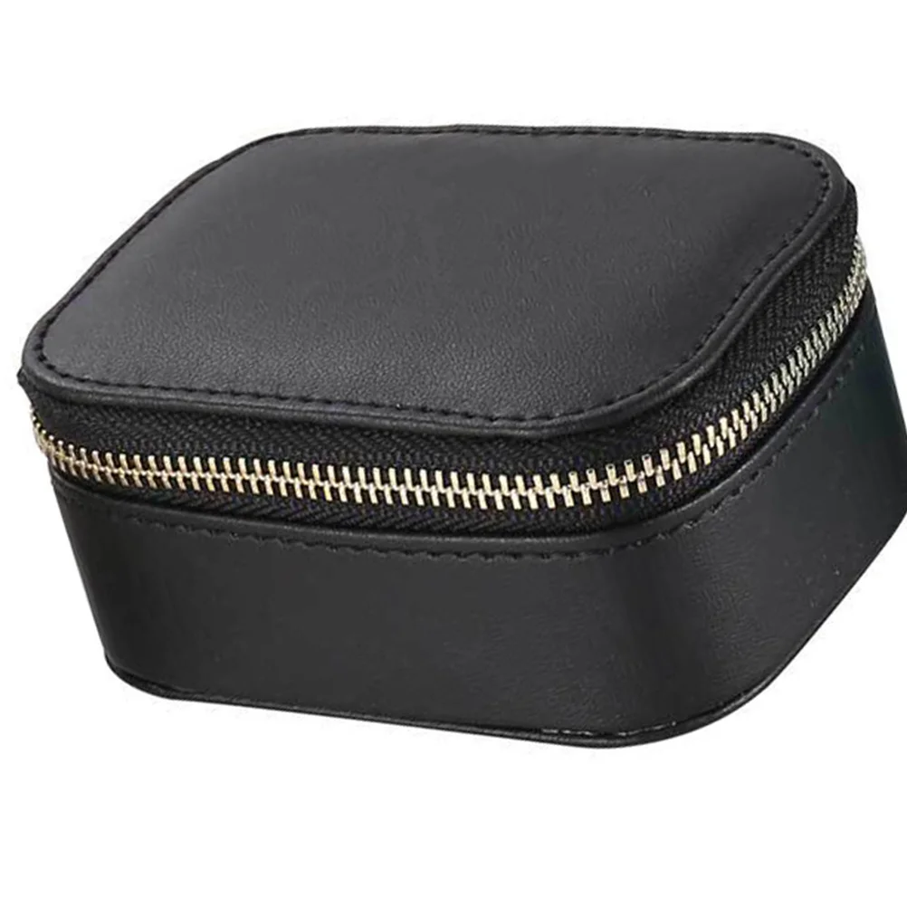 

1 шт., дорожная шкатулка для драгоценностей из искусственной кожи, портативное хранилище для ожерелья, кольца, часов, многофункциональный органайзер, черный дисплей для ювелирных изделий