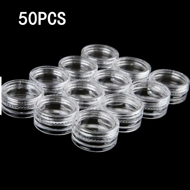 5/10/20/30/50Pcs Empty Plastic Bottle Jewelry Bead Refillable Bottles Small Round Cosmetic Container Storage Jars Storage Box