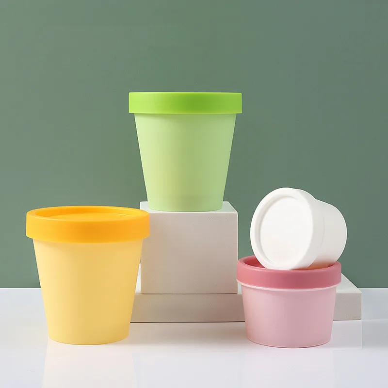 10/30 قطعة وعاء جرة فارغ 50 جرام 100 جرام 200 جرام متعدد الألوان البلاستيك مستحضرات التجميل ماكياج الوجه كريم الحاويات وعاء الآيس كريم مع غطاء داخلي