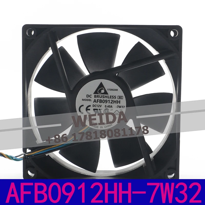 

Новый вентилятор охлаждения корпуса AFB0912HH 0.40A 12V 9025 9CM 90X90X25MM с двойным шарикоподшипником и ШИМ-управлением
