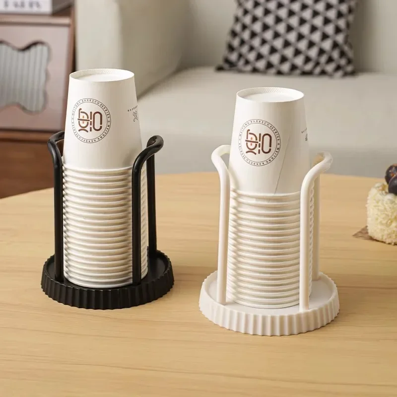 Luxury Desktop Disposable Paper Cup Holder No-Drill Cup Storage Rack Creative Countertop Cup Organizer Shelf for Home Cafe