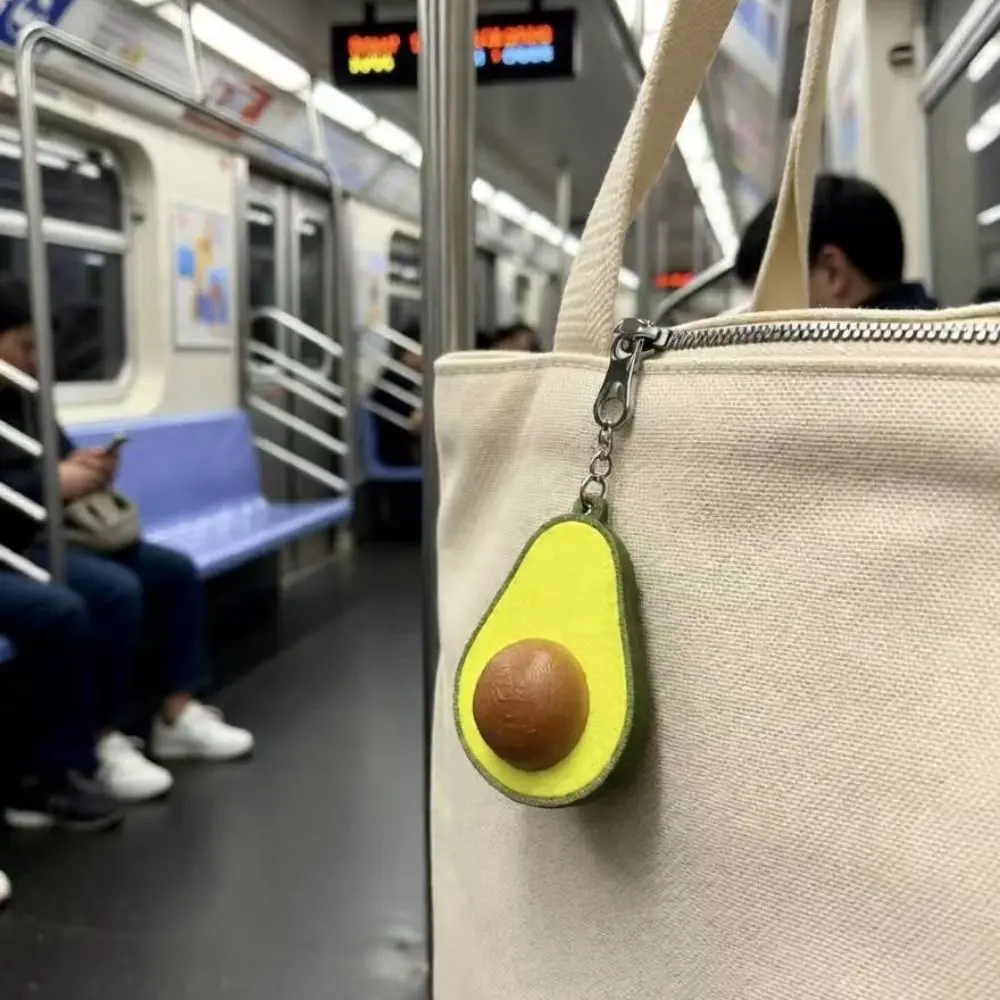 Simulation Avocado Clicker Keychain Calming Sensory Fidget Keychain Bag Pendant Funny Finger Button Pendant ADHD Anxiety
