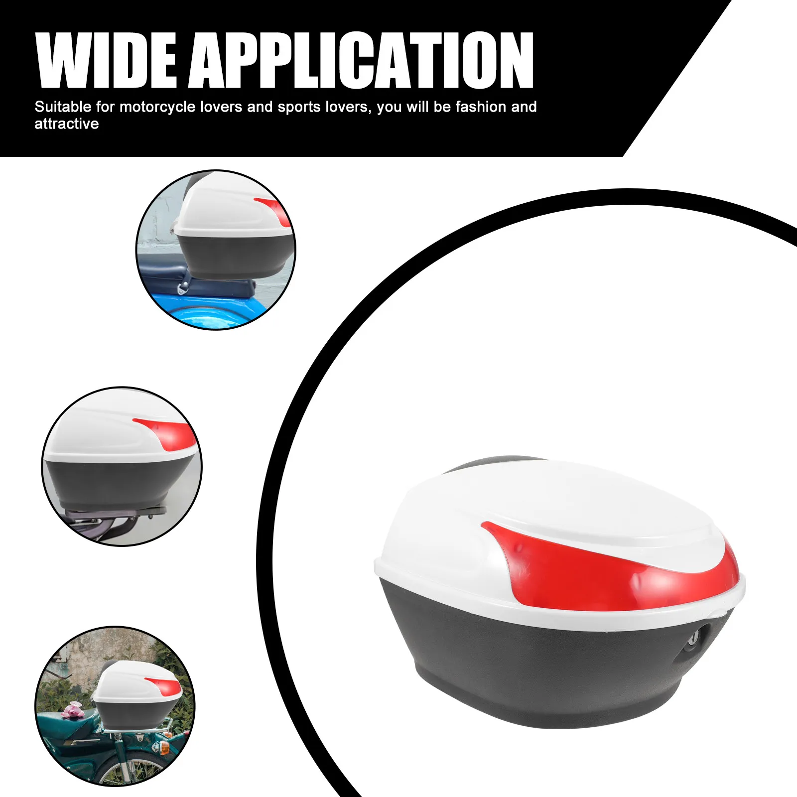 

1Set Motorcycle Tail Box Wear Resistant Plastic Storage Case Holder Backseat Tool Box Small Motorbike Pouch