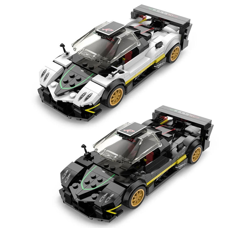 2024New 1:28 MOC Speed Champions Zonda R Sports Car Bricks Building Blocks Model Assembling Toys for Boys Birthday Gift Set