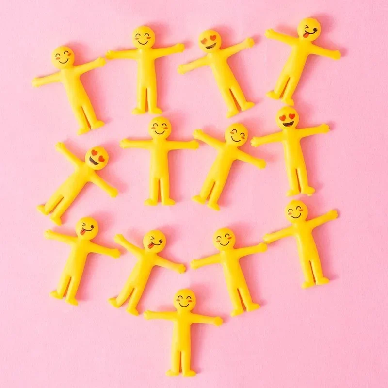 EMOJI Rosto Sorridente Stretchable Estatueta Amarela, Brinquedo Criativo Stress Relief com Dobrável Kawai Borracha Macia, Liberação Boneca