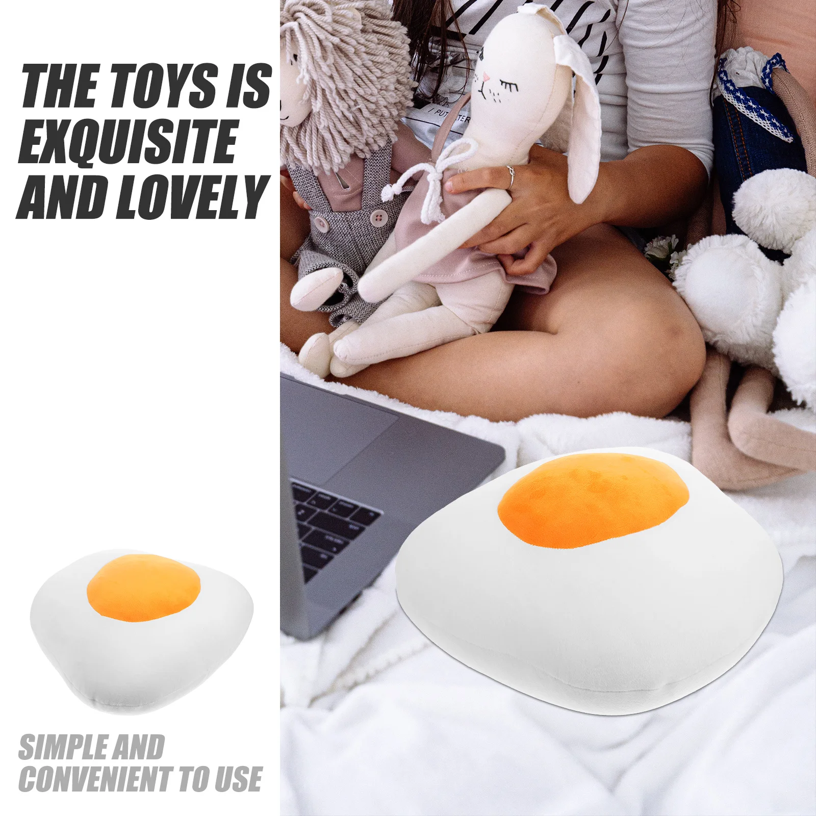 1Pcs Poached Egg Cushion 30cm Soft Throw Pillow Sofa Decoration Party Favor Living Room Poached Egg Decoration