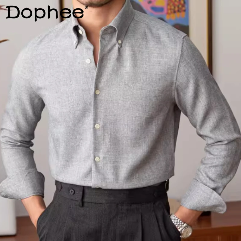 

Мужские рубашки весна 2026: Новинка, простые, дышащие, высококачественные, приталенные, с длинным рукавом, комфортные, однобортные, с несколькими пуговицами