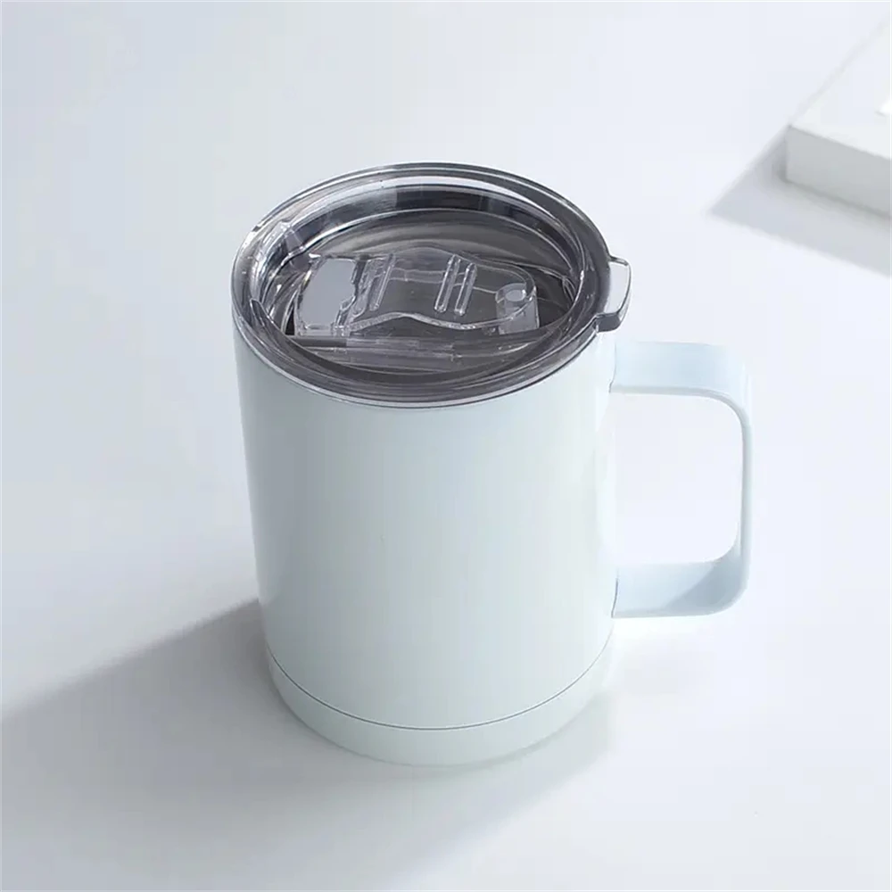 Wholesale Metal Heat Sublimation Cup With Handle Thermal Transfer Blank For Print Design Office Water Bottle Cup