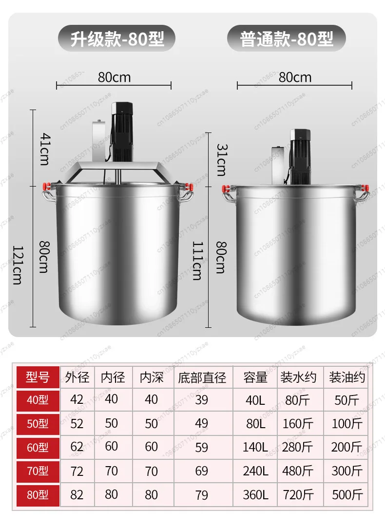 360 درجة موحدة اثارة التجارية الكهربائية دلو من الفولاذ المقاوم للصدأ التلقائي اثارة فراي خلاط وعاء توابل وصلصة ماكينة طهي بالصلصة #3