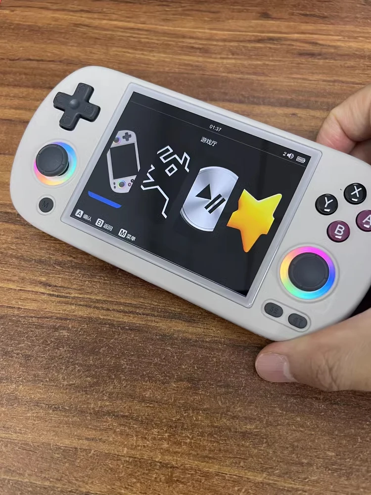 Anbernic rg40xx h console de jogos portátil 4.0-in 640*480 tela ips 3200mah sistema de 64 bits com